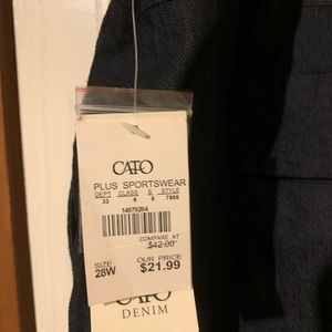 Cato brand dark demon jeans. Never worn. Size 28W.